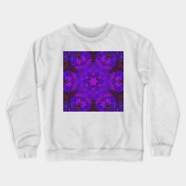 Weave Mandala Pink Purple and Blue Crewneck Sweatshirt by WormholeOrbital